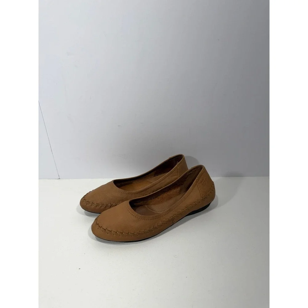 Born‎ Julianne Tan Leather Whipstitch Ballet Flats Shoes Womens 6.5 FMMC 6